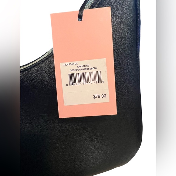 Juicy Couture NWT  Y2K  Black Liquorice Pink Rhinestone Juicy Bag Purse (P003) - Picture 6 of 8